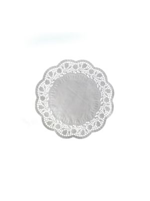 Dekoračná krajka (PAP) okrúhla biela Ø20cm [100 ks]