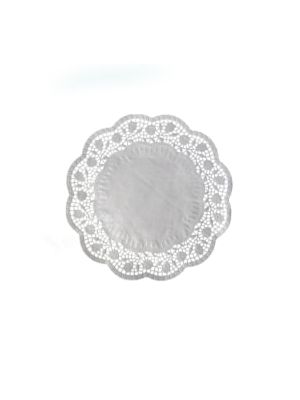 Dekoračná krajka (PAP) okrúhla biela Ø22cm [100 ks]