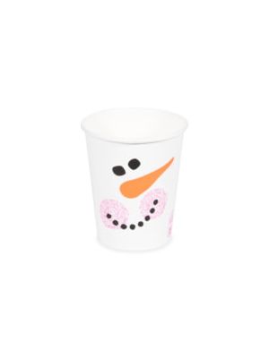 Papierový pohár Snehuliak Ø80mm 280ml `M: 0,2L/8oz` [50 ks]