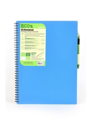 Pozn. blok A4, 80listů, linka, ECO PENmodrá