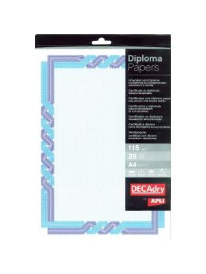 Certifikačný papier APLI modro-tyrkysový 115g 25 hárkov