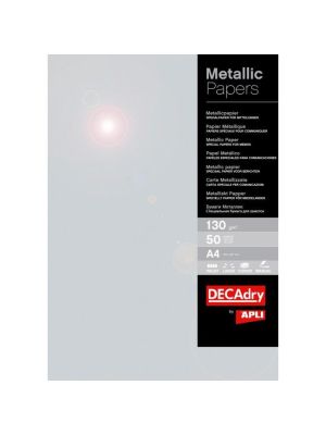 Metalický papier APLI A4 strieborná 130g 50 hárkov