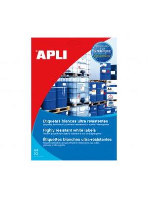 Etikety polyetylénové vysoko odolné 105x148,5 APLI 10 hárkov biele