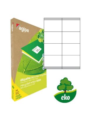 Etikety univerzálne recyklované 105x70mm Agipa A4 100 hárkov