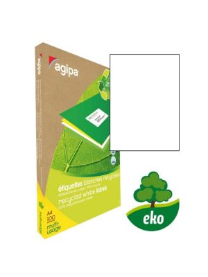 Etikety univerzálne recyklované 210x297mm Agipa A4 100 hárkov