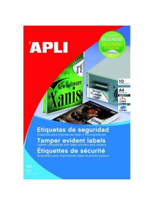 Etikety bezpečnostné 45,7x21,2mm APLI A4 10 hárkov