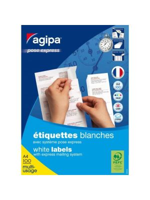 Etikety univerzálne 105x37mm Express Agipa A4 100 hárkov