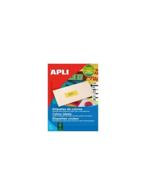 Etikety farebné 210x297mm APLI A4 100 hárkov fluo červené