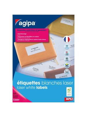 Etikety laser 52,5x29,7mm Agipa A4 100 hárkov
