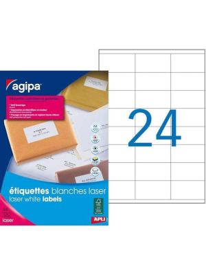 Etikety laser 70x37mm Agipa A4 100 hárkov