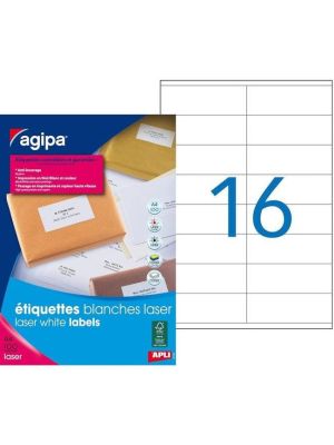 Etikety laser 105x35mm Agipa A4 100 hárkov