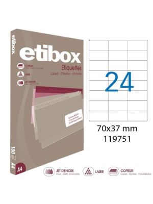 Etikety univerzálne 70x37mm Etibox A4 100 hárkov