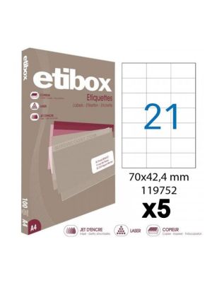 Etikety univerzálne 70x42,4mm Etibox A4 100 hárkov