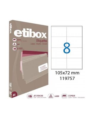 Etikety univerzálne 105x72mm Etibox A4 100 hárkov