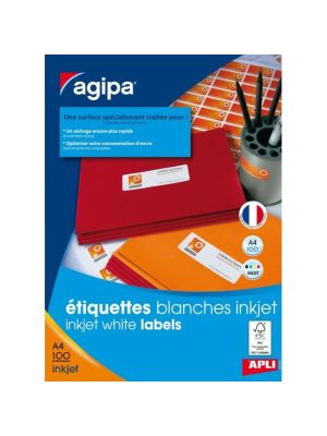 Etikety inkjet 63,5x33,9mm Agipa A4 100 hárkov