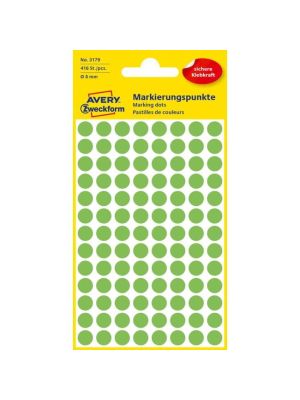 Etikety kruhové 8mm Avery neónovo zelené