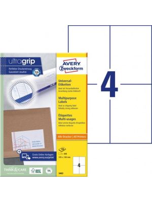 Etikety univerzálne 105x148mm Avery A4 100 hárkov