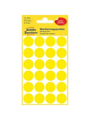 Etikety kruhové 18mm Avery odnímateľné žlté