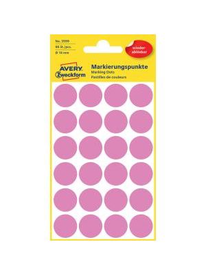 Etikety kruhové 18mm Avery odnímateľné ružové