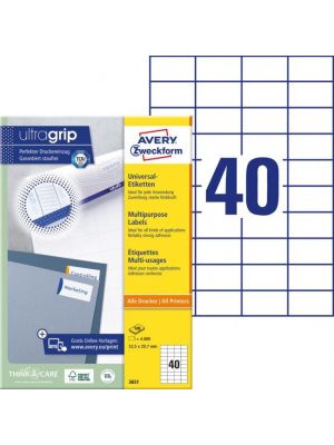 Etikety univerzálne 52,5x29,7mm Avery A4 100 hárkov