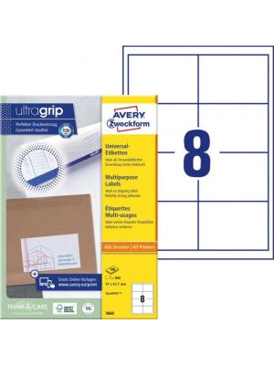 Etikety univerzálne 97x67,7mm Avery A4 100 hárkov