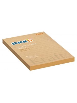 Samolepiaci bloček Kraft 150x101mm prírodná hnedá linajkový