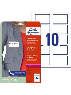 Samolepiace menovky Avery na textil 80x50mm