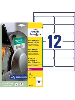 Etikety Avery 99,1x42,3 mm, ultra odolné biele
