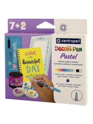 Sada Centropen 2738 Decor pen pastel 7+2ks