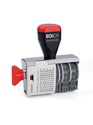 Pečiatka Colop 04000/WD - 12 slov + dátum
