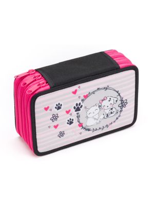 Školský trojposchodový peračník Cute Pets