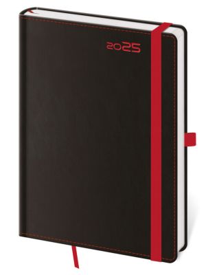 Týždenný diár A5 Black Red s pútkom