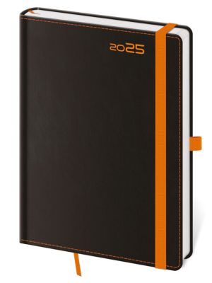 Týždenný diár A5 Black Orange s pútkom