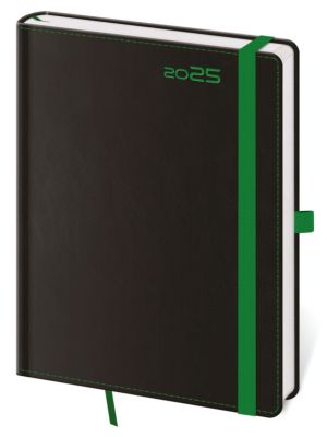 Týždenný diár B6 Black Green s pútkom