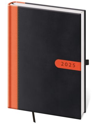 Týždenný diár A5 Bora čierno/oranžový