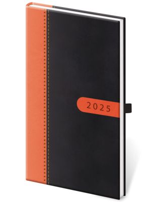 Vreckový diár Bora čierno/oranžový