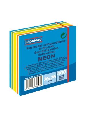 Bloček Donau 76x76mm 400l neónová modrá