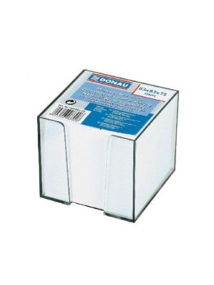 Bloček kocka nelepená 83x83x75mm biela v čírej škatuľke