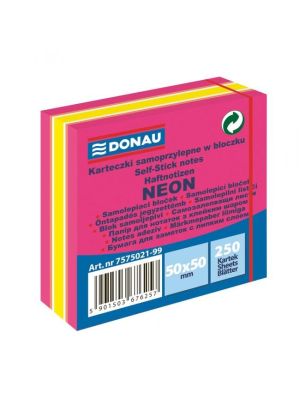 Bloček Donau neónový 50x50mm 250l ružový