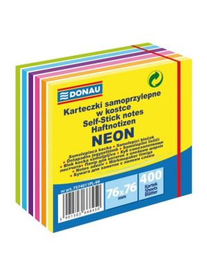 Bloček DONAU 6 neonových farieb 76x76mm 400l