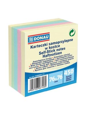Bloček DONAU 5 pastelových farieb 76x76mm 450l
