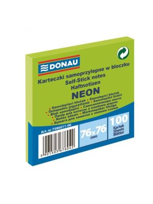 Bloček Donau neónový 76x76mm zelený
