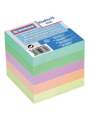 Bloček kocka nelepená 83x83x75mm pastelové farby