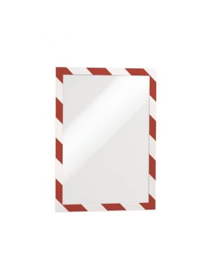 Samolepiaci Duraframe Security A4, červeno-biely, bal.2 ks
