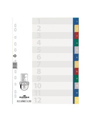 Plastový rozraďovač DURABLE 1-12 farebný