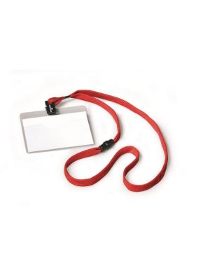Visačka s červeným remienkom DURABLE 90x60mm 10ks