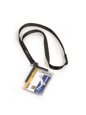 Visačka na plastovú kartu s remienkom DURABLE CARD HOLDER DE LUXE 85x54mm 10ks
