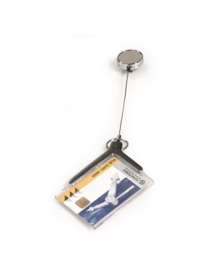 Visačka na plastovú kartu s kotúčom DURABLE CARD HOLDER DE LUXE PRO 85x54mm 10ks