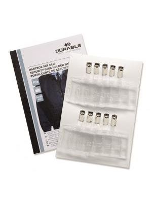 Visačka na plastovú kartu so štipcom DURABLE 85x54mm 10ks