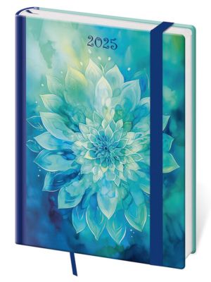 Týždenný diár B6 Vario Aqua Rose s gumičkou
